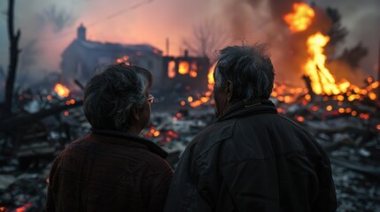 Through tear-filled eyes, survivors gazed upon the charred remnants of their homes, finding solace in the embrace of community.