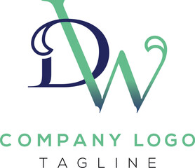DW WD Letter Initial Logo Design Template Vector Illustration 