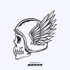 Vector Illustration Rider Motorcycle Badge Illustration Logo Handrawn Vintage