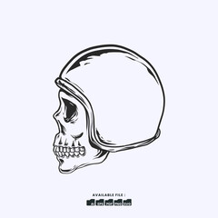 Vector Illustration Rider Motorcycle Badge Illustration Logo Handrawn Vintage