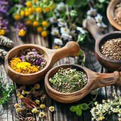 Natural ingredients. Organic herbs and spices for alternative medicine.
