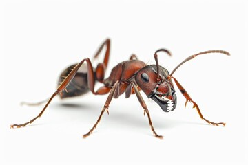 Macro Ant Closeup Insect Nature Detail on White Background