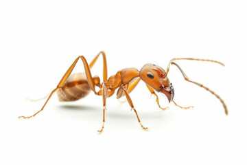 Macro Ant Closeup Insect Nature Detail on White Background