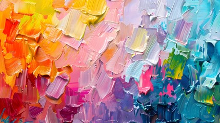 Abstract colorful paint, brushstroke or splash on canvas background, oil painting with contemporary concept, multi color backdrop.