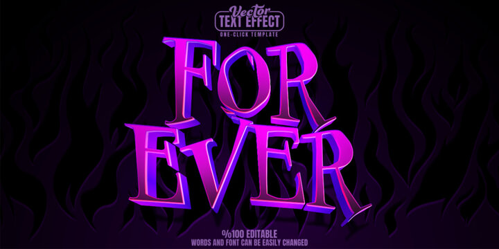 Forever dead editable text effect, customizable horror and love 3D font style