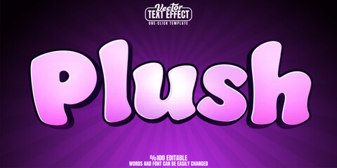Plush editable text effect, customizable pink and cute 3d font style