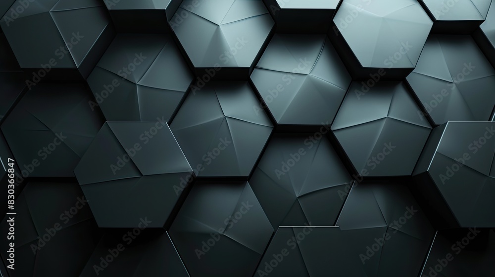 Aufkleber a black and white image of a wall with a pattern of hexagons.