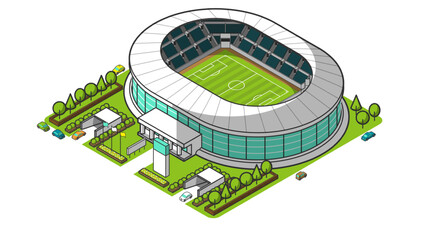 俯瞰から見た立体のスタジアムのベクターイラスト © pa.2.2