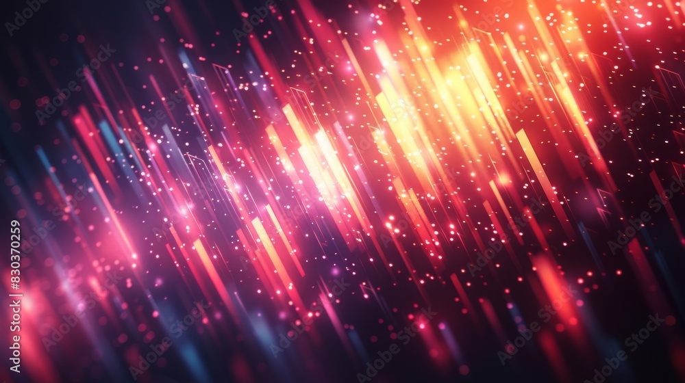 Aufkleber colorful abstract design with geometric shapes and gradients background, overlapping layers on grung