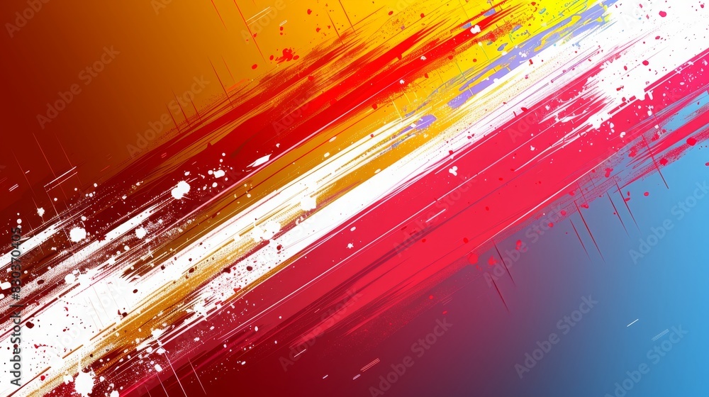 Aufkleber colorful abstract design with geometric shapes and gradients background, overlapping layers on grung