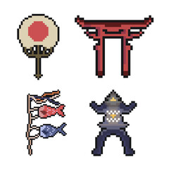 japan pixel art for dynamic digital projects and designs.