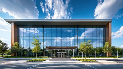 Obraz premium Stunning commercial building with brilliant sky