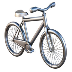 This image presents a stylish 3D rendered vintage bicycle made of sleek plastic and metallic materials