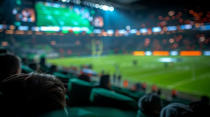 Obraz premium A stadium full of people watching a football game, football championship or cup