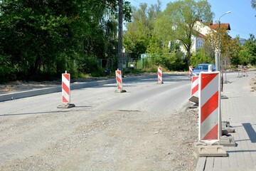 The bars on the road works road modernization
