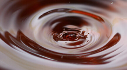 Macro shot of tea drink ripples as background