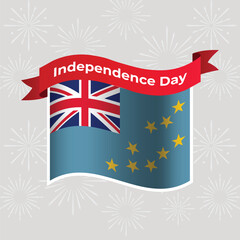 Tuvalu Wavy Flag Independence Day Banner Background