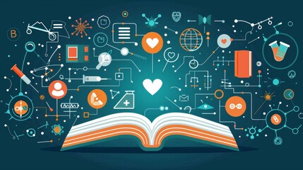 Obraz premium Health Education Campaign: Depict a background promoting health Highlight the role of education in improving public health