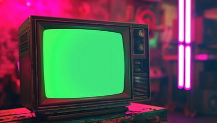 Template of an old tv set with screen