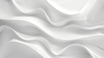 Fototapeta premium Elegant white wave-like shapes blend with a clean background, showcasing minimalist beauty.