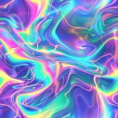 Obraz premium Colorful abstract illustration with holographic colors, seamless tile pattern