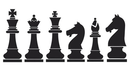 Chess pieces set on a plain white background, suitable for various business and strategy concepts