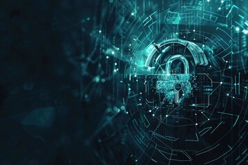 A lock on a digital background, suitable for cybersecurity concepts