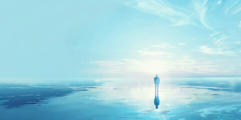 Revitalization (Hopeful Blue): An individual's uplifted gaze toward a promising future, exuding a sense of renewal and inspiration.