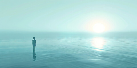 Revitalization (Hopeful Blue): An individual's uplifted gaze toward a promising future, exuding a sense of renewal and inspiration.