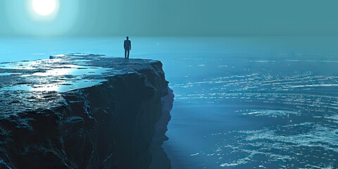 Revitalization (Hopeful Blue): An individual's uplifted gaze toward a promising future, exuding a sense of renewal and inspiration.