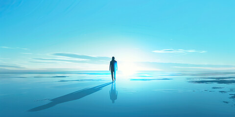 Revitalization (Hopeful Blue): An individual's uplifted gaze toward a promising future, exuding a sense of renewal and inspiration.