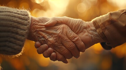 Volunteer work and community engagement for seniors close up charity event realistic Composite,