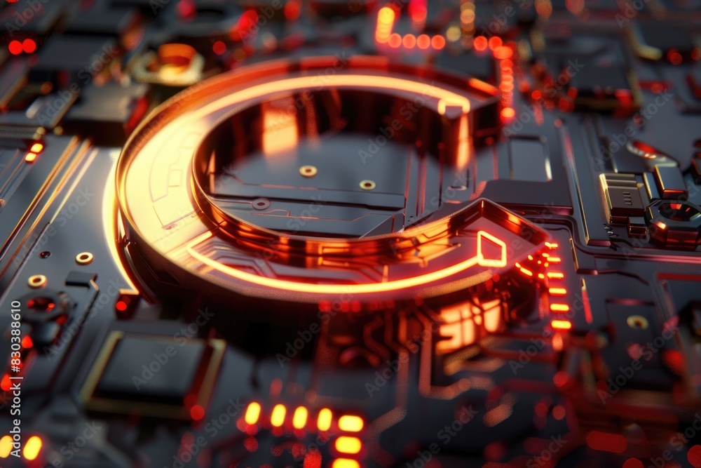 Poster detailed view of a computer circuit board. suitable for technology concepts
