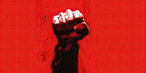 Resistance (Red): A figure with a raised fist, symbolizing resistance and defiance