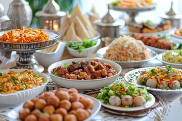 Variety of Traditional Dishes Served for Iftar During Ramadan