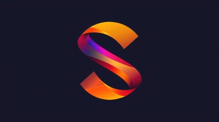 Vibrant letter S on a dark backdrop, ideal for design projects