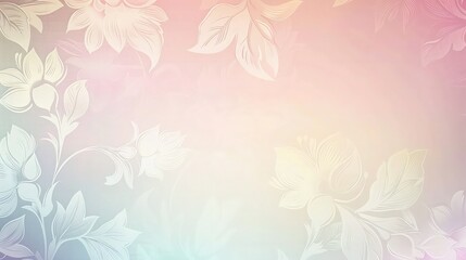 An elegant background template with a subtle floral pattern overlaid on a soft pastel gradient, suitable for wedding invitations or luxury branding.