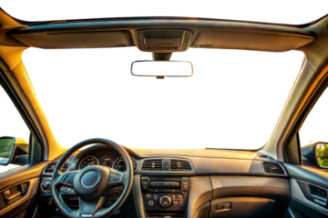 isolated point of view car dashboard