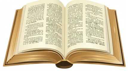 Obraz premium An open book clipart with visible text on transparent background, ideal for use in presentations or digital documents to enhance readability.