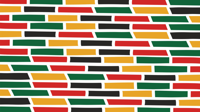 Abstract Juneteenth seamless pattern with Horizontal lines,with traditional African colors ,black, red, yellow, green. Abstract background design