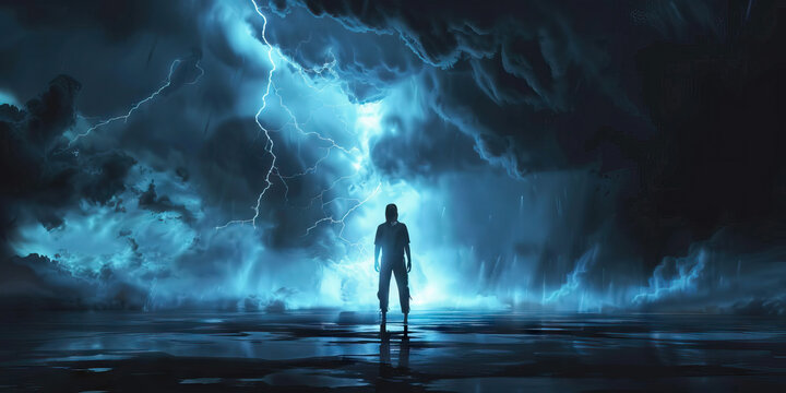 Resilience (Black): A figure standing strong against a storm, symbolizing the resilience of Gen Z protesters