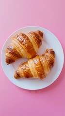 Croissant breads baked pastry story background decoration