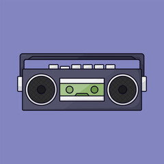 Radio Cassette Player icon vector. Cassette player illustration vector. fm radio player icon 