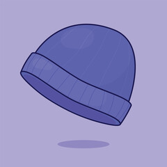 Winter hat vector Icon. Winter cold cap illustration icon. warm 