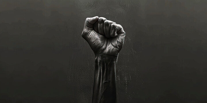 Resistance (Dark Gray): A clenched fist raised in the air, symbolizing resistance and defiance