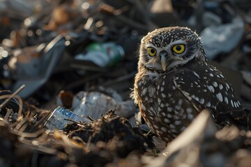 an owl was in the trash heap
