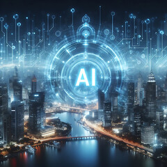 Fototapeta premium Robotic Cognition, Modern Technology, Cyber Domain, Backdrop Image, Data Processor, Trademark, Pioneering, Factual Content, Networked Reality, Thinking Machine