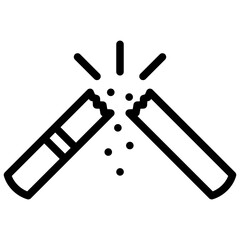 No tobacco icon illustration design with outline