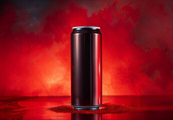 Photo of aluminum red , black soda can , soft drinks  , energy drink cans , beer cans 3D rendering