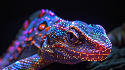 Neon Reptiles Exotic: Photos of exotic reptiles illuminated in neon hues